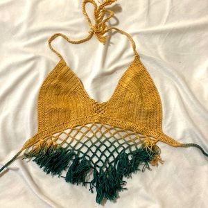 Boho Bralette Tan/Blue